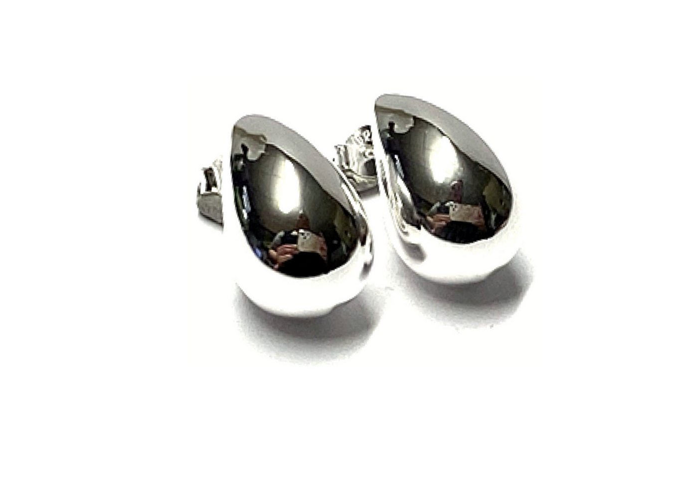 Edelschmiede925 Ohrstecker-Set Ohrring 925 Silber Glanz Tropfen klein moderne Form Ohrstecker von Edelschmiede925