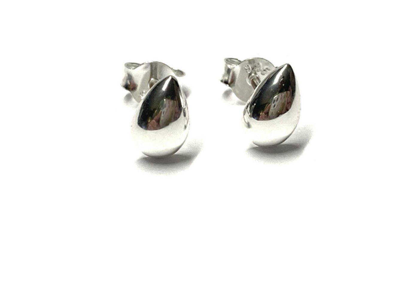 Edelschmiede925 Ohrstecker-Set Ohrring 925 Silber poliert tropfen schlicht dezent Ohrstecker von Edelschmiede925