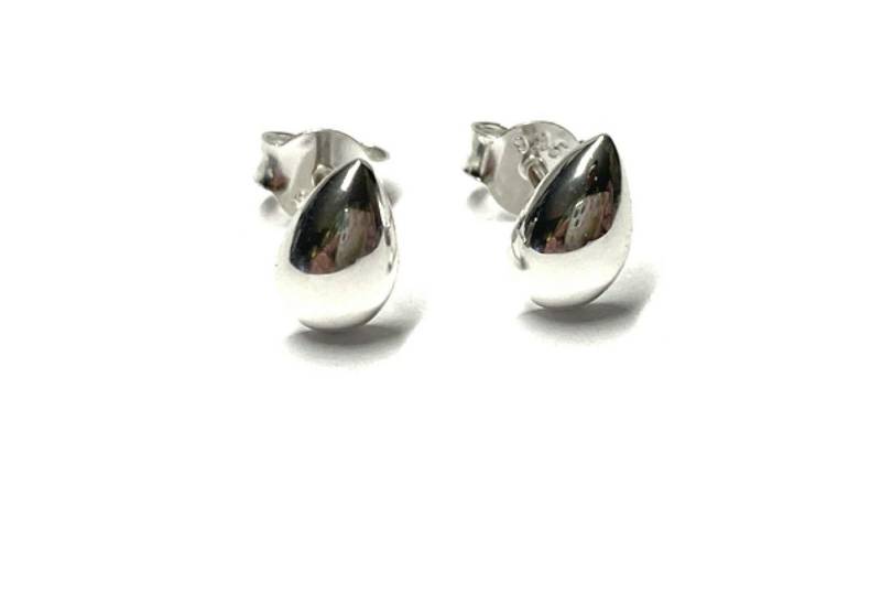 Edelschmiede925 Ohrstecker-Set Ohrring 925 Silber poliert tropfen schlicht dezent Ohrstecker von Edelschmiede925
