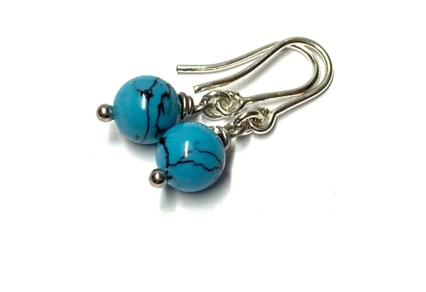 Edelschmiede925 Ohrstecker-Set Ohrring Silber 925 Türkis (rek) 8mm Ohrhänger Trendschmuck von Edelschmiede925