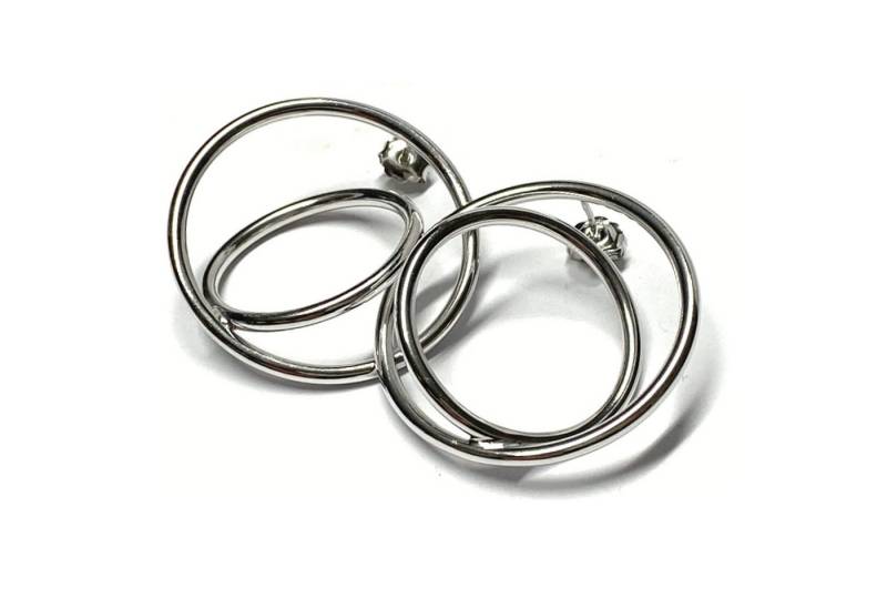 Edelschmiede925 Ohrstecker-Set Ohrstecker 925/- Silber rhodiniert modern Ohrring Trendschmuck von Edelschmiede925