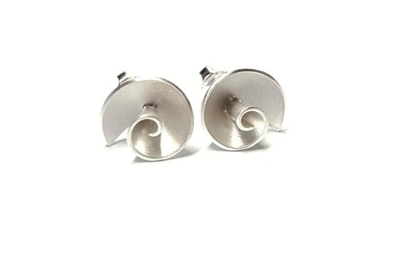Edelschmiede925 Ohrstecker-Set Ohrstecker 925 Silber matt ausgefallen modern einfarbig Ohrschmuck von Edelschmiede925