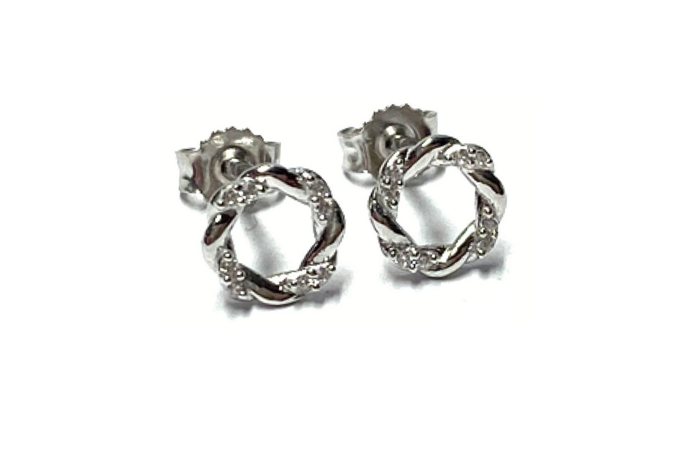 Edelschmiede925 Ohrstecker-Set Ohrstecker 925 Silber rhodiniert Zirkonia Kreis Rondell Ohrring von Edelschmiede925