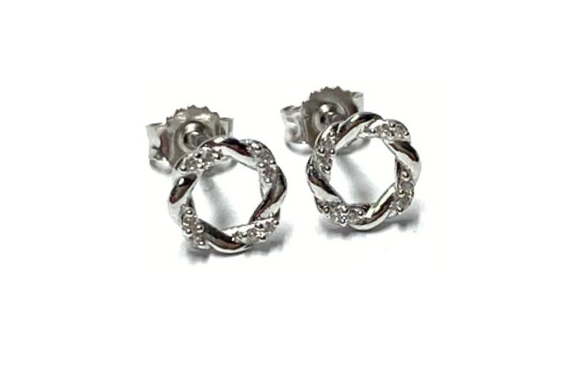 Edelschmiede925 Ohrstecker-Set Ohrstecker 925 Silber rhodiniert Zirkonia Kreis Rondell Ohrring von Edelschmiede925