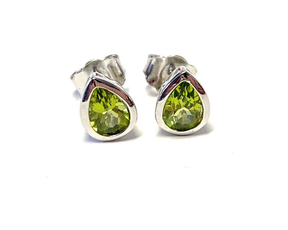 Edelschmiede925 Ohrstecker-Set Ohrstecker 925 Sterling Silber rhod. facettierten Peridot von Edelschmiede925