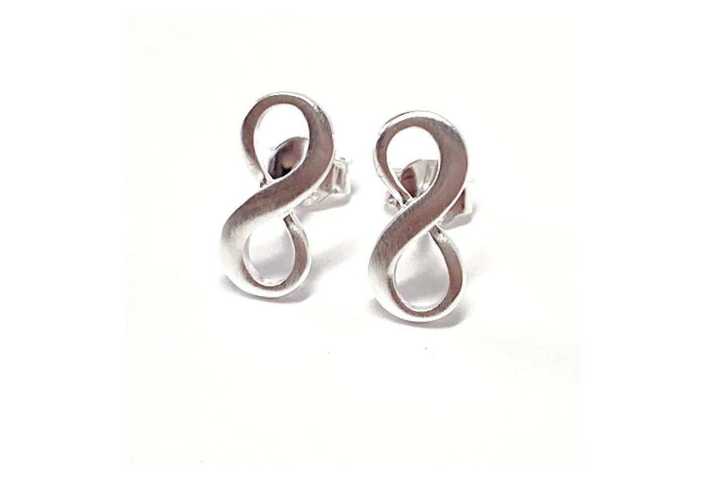 Edelschmiede925 Ohrstecker-Set Unendlichkeit als Ohrstecker in 925 Silber teilw. matt von Edelschmiede925