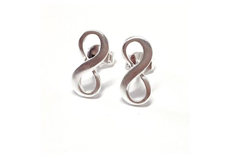 Edelschmiede925 Ohrstecker-Set Unendlichkeit als Ohrstecker in 925 Silber teilw. matt von Edelschmiede925
