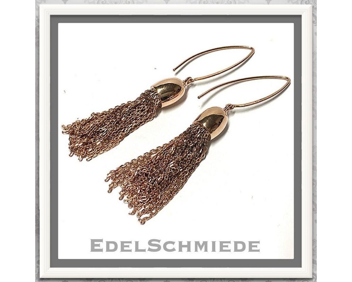 Edelschmiede925 Paar Ohrhänger in rosé verg 925 Sterling Silber Quaste (Set) von Edelschmiede925