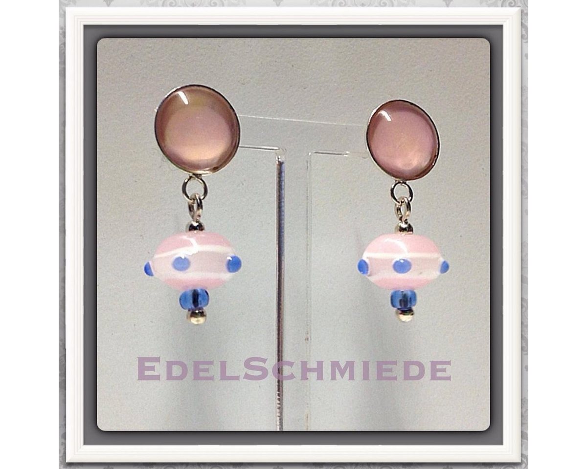 Edelschmiede925 Paar Ohrhänger Edelschmiede925 Ohrringe aus 925/- mit Glaselementen in rosa (k. A) von Edelschmiede925