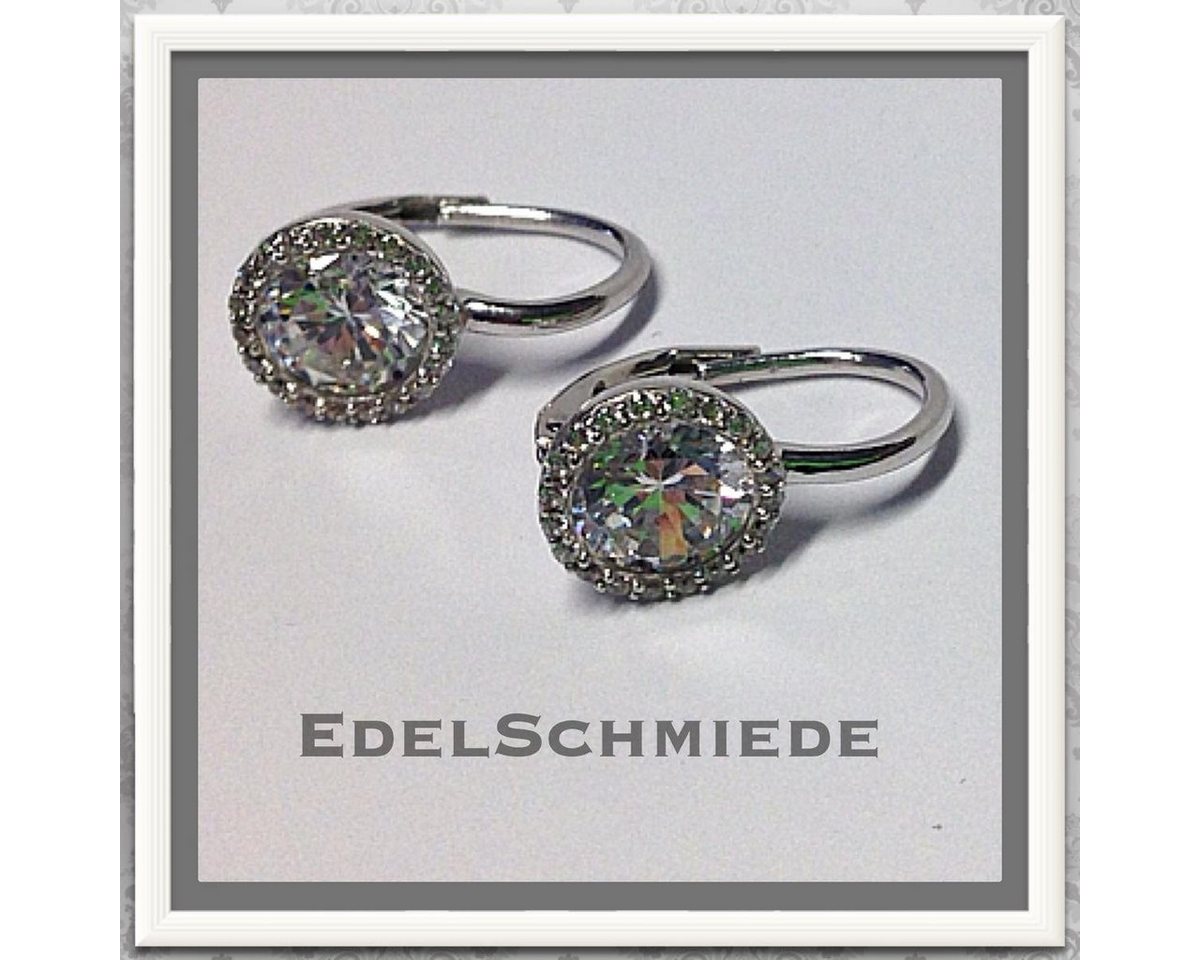 Edelschmiede925 Paar Ohrhänger elegantein 925 Silber rhod mit Zirkonia (k. A) von Edelschmiede925