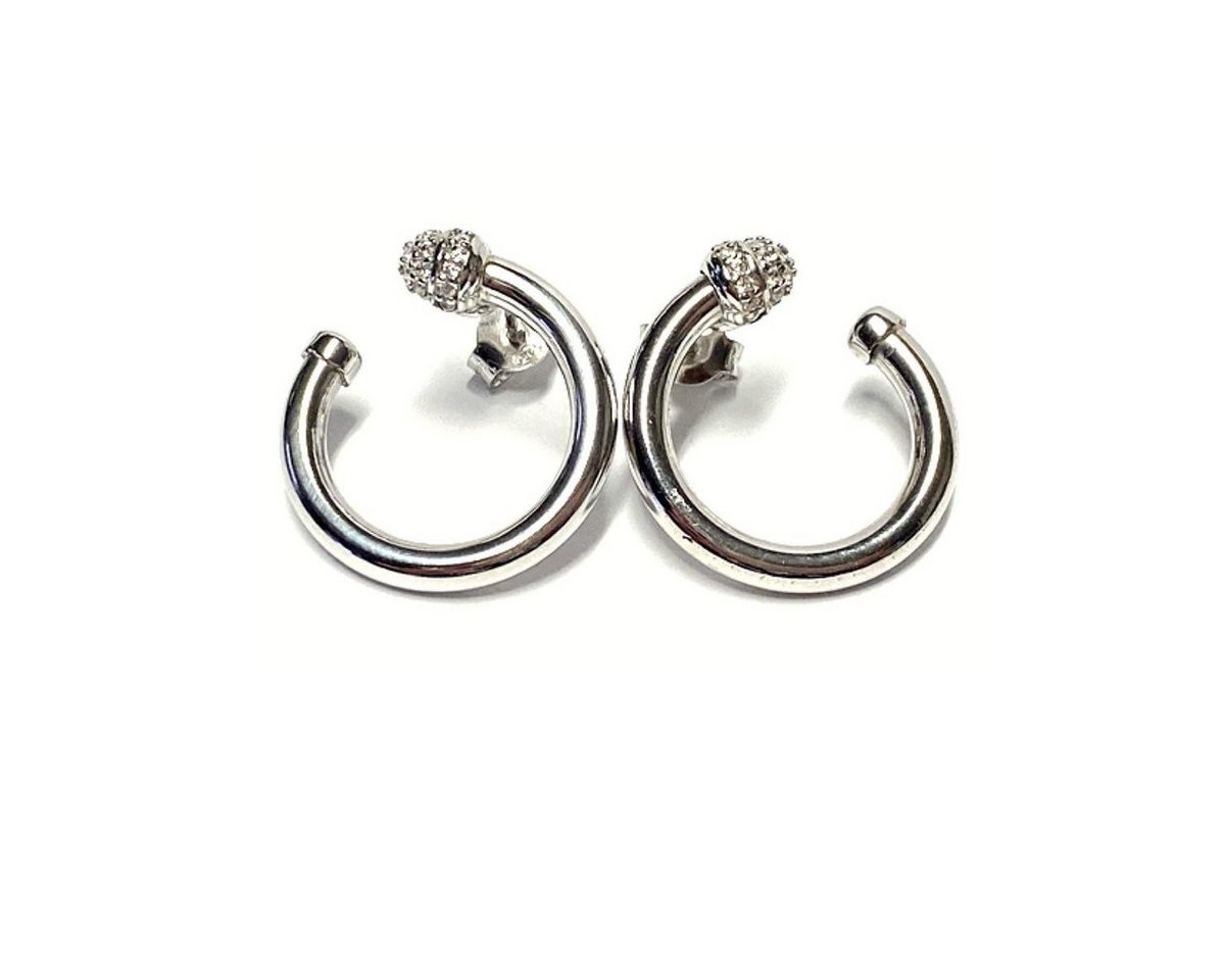 Edelschmiede925 Paar Ohrhänger Ohrstecker 925/- Sterling Silber rhodiniert poliert einfarbig modern (Set) von Edelschmiede925