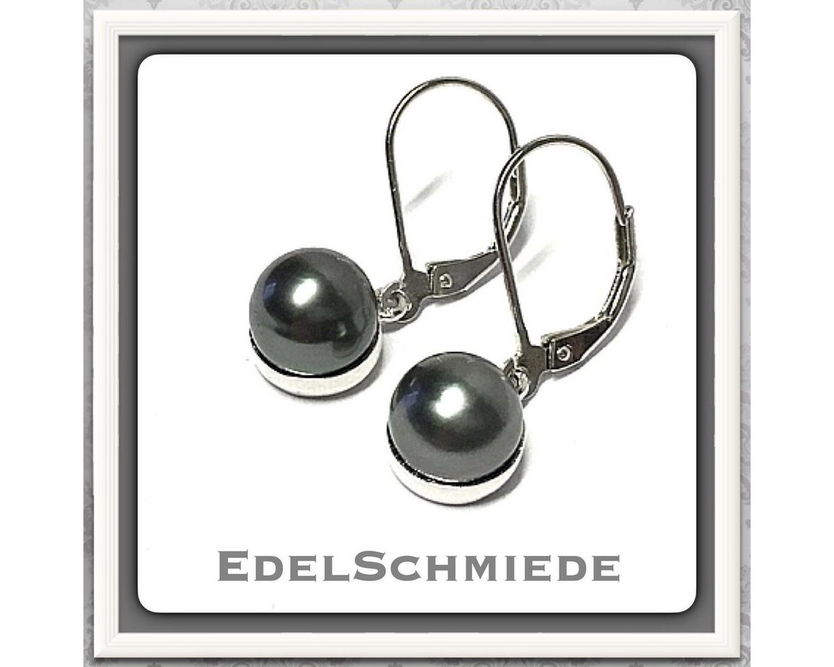 Edelschmiede925 Paar Ohrhänger edlein 925 Silber rhod mit Tahiti Perle (k. A) von Edelschmiede925