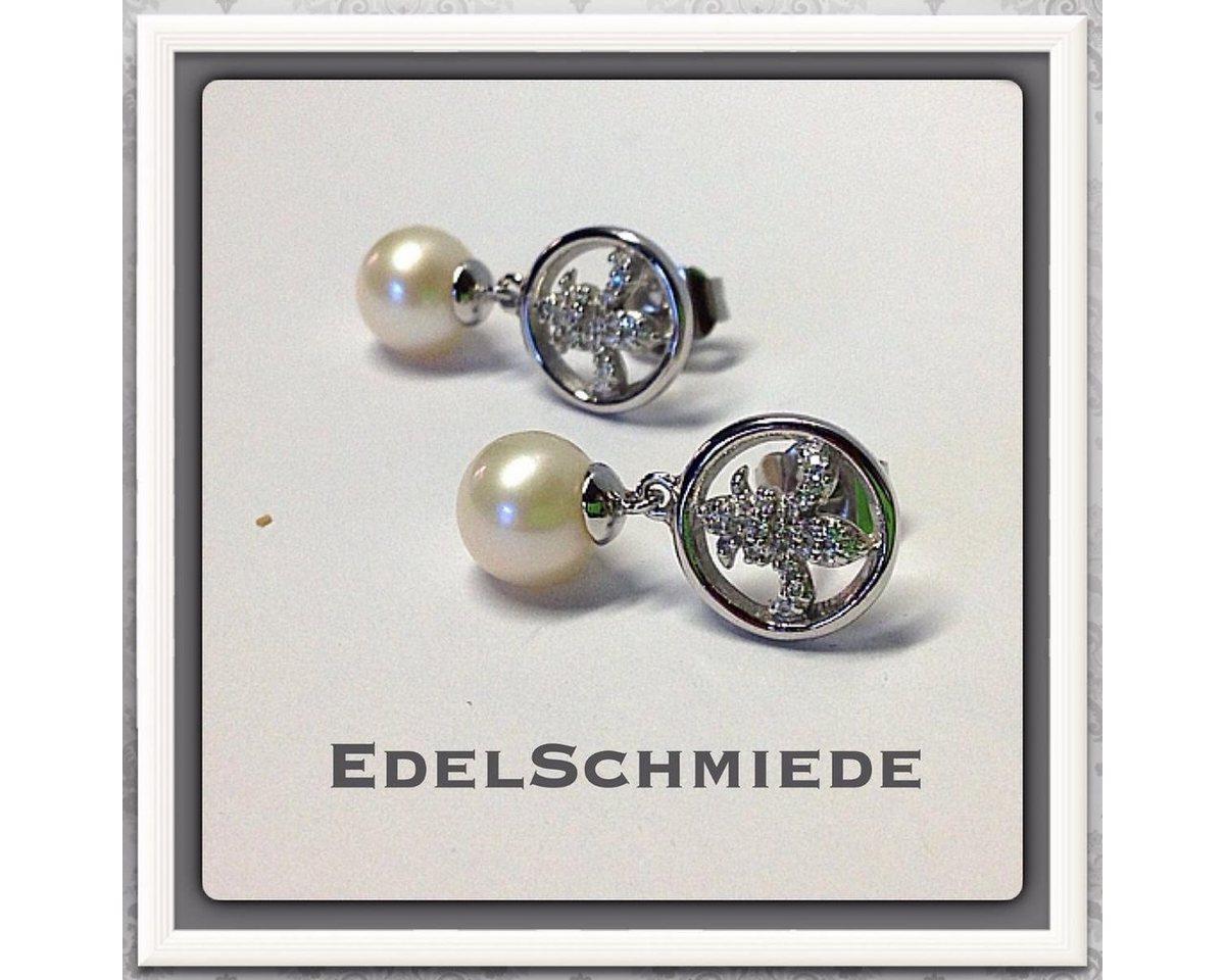 Edelschmiede925 Paar Ohrstecker Edelschmiede925 Ohrringe mit echten Perlen als Pendel 925/- Silber (Siehe Beschreibung) von Edelschmiede925