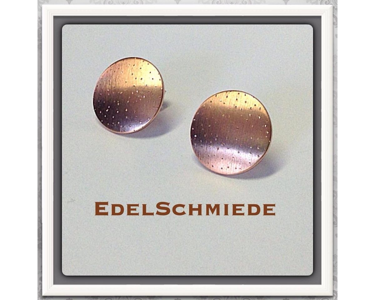 Edelschmiede925 Paar Ohrstecker Edelschmiede925 Ohrstecker 925/- Silber rosé vergoldet und matt (k. A) von Edelschmiede925