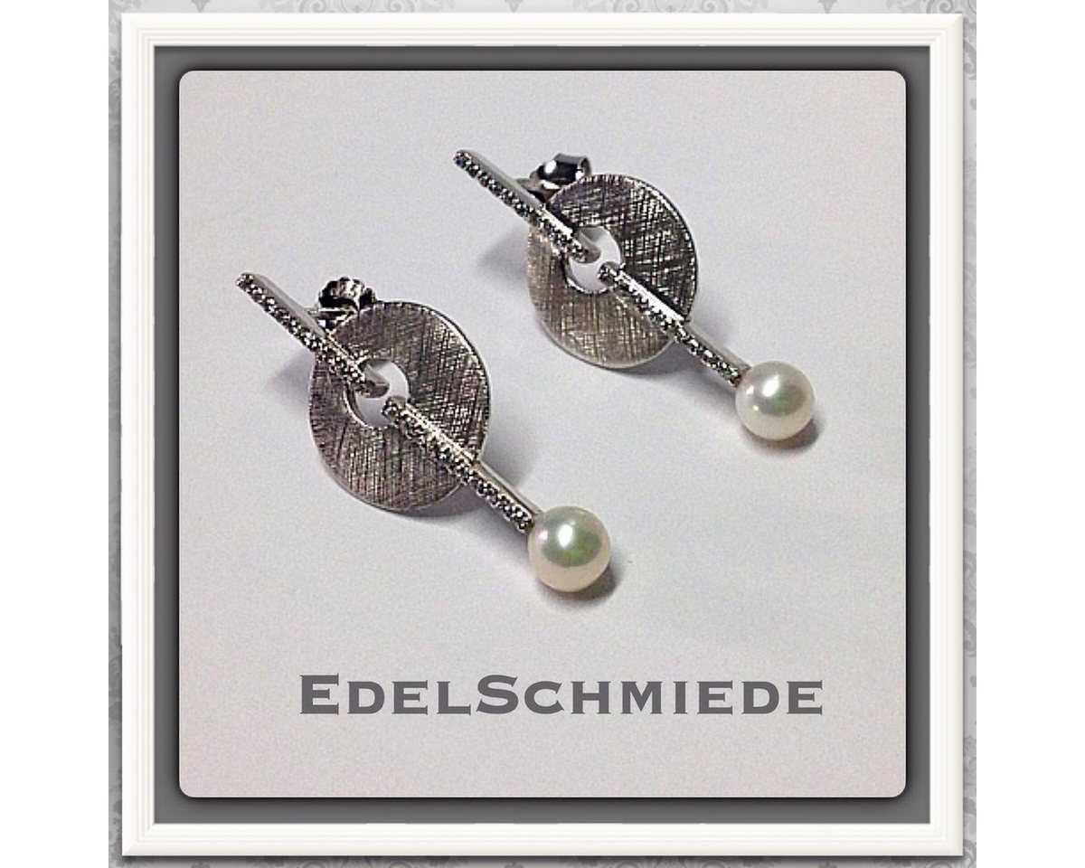 Edelschmiede925 Paar Ohrstecker Edelschmiede925 Ohrstecker 925/- rhod. mit echter Zuchtperle (Set) von Edelschmiede925