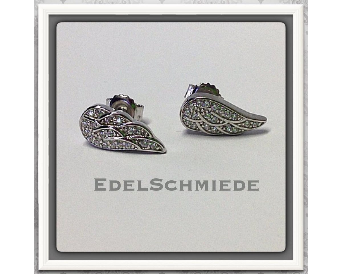 Edelschmiede925 Paar Ohrstecker Edelschmiede925 Ohrstecker 925 Engelsflügel mit Zirkonia rhod. (k. A) von Edelschmiede925