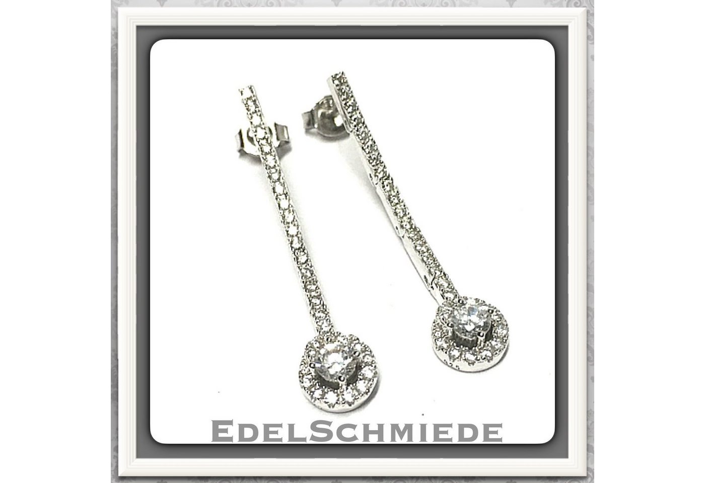 Edelschmiede925 Paar Ohrstecker Edelschmiede925 edle Ohrhänger 925 Silber rhod mit Zirkonias (k. A) von Edelschmiede925