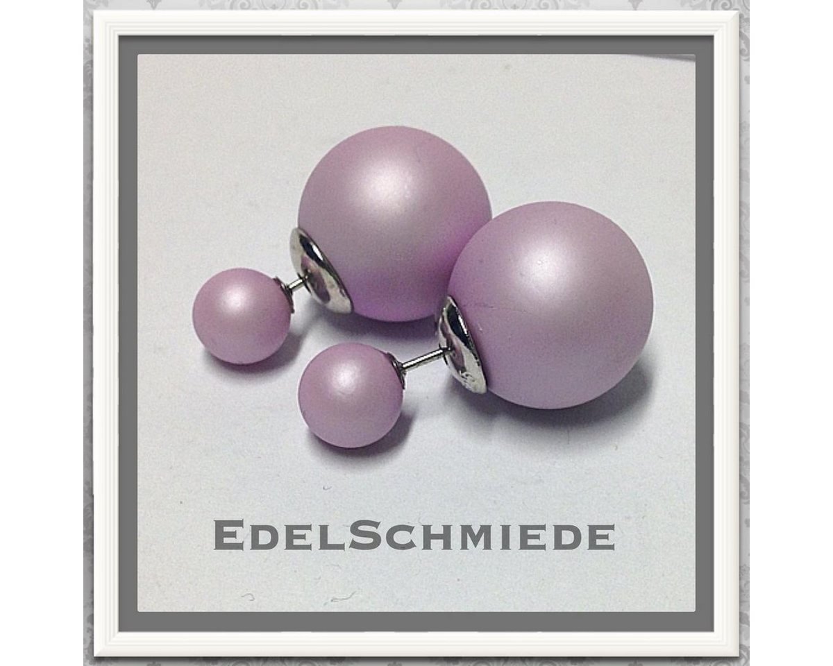 Edelschmiede925 Paar Ohrstecker Edelschmiede925 moderne Ohrstecker 925 rhod - groß - rosa Kugel von Edelschmiede925