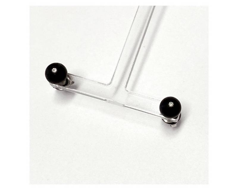 Edelschmiede925 Ohrstecker-Set Ohrstecker Stahl mit Carbonkugel und Brillant 0,03 ct von Edelschmiede925