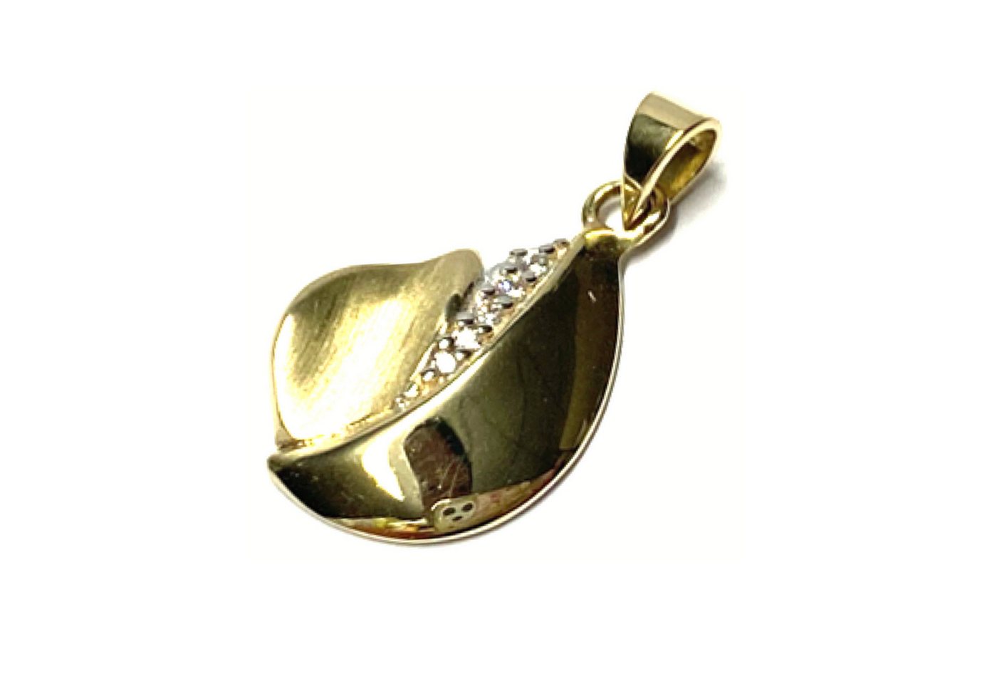 Edelschmiede925 Schmuckset Anhänger 375/- Gold Zirkonia teilweise matt Kettenanhänger von Edelschmiede925