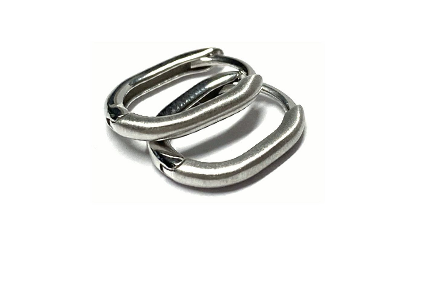 Edelschmiede925 Schmuckset Creolen 333 Weißgold poliert & matt zart dezent Klassiker oval von Edelschmiede925