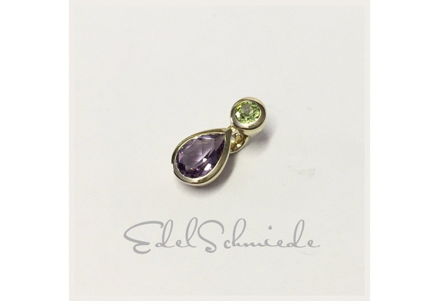 Edelschmiede925 Schmuckset Edelschmiede925 herrlicher Anhänger 333 Gold Peridot + Amethyst von Edelschmiede925