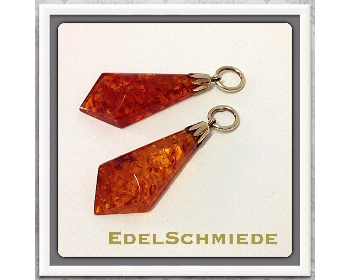 Edelschmiede925 Schmuckset Einhänger für Creolen mit Bernstein, 333/- Gold von Edelschmiede925