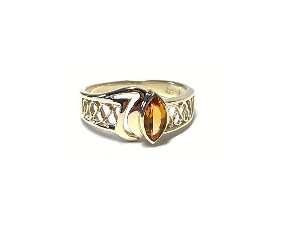 Edelschmiede925 Schmuckset Goldring 333/- GG mit Citrin Navette # 58 filigran Edelschmiede925 Schmuckset Goldring 333/- GG mit Citrin Navette # 58 filigran von Edelschmiede925