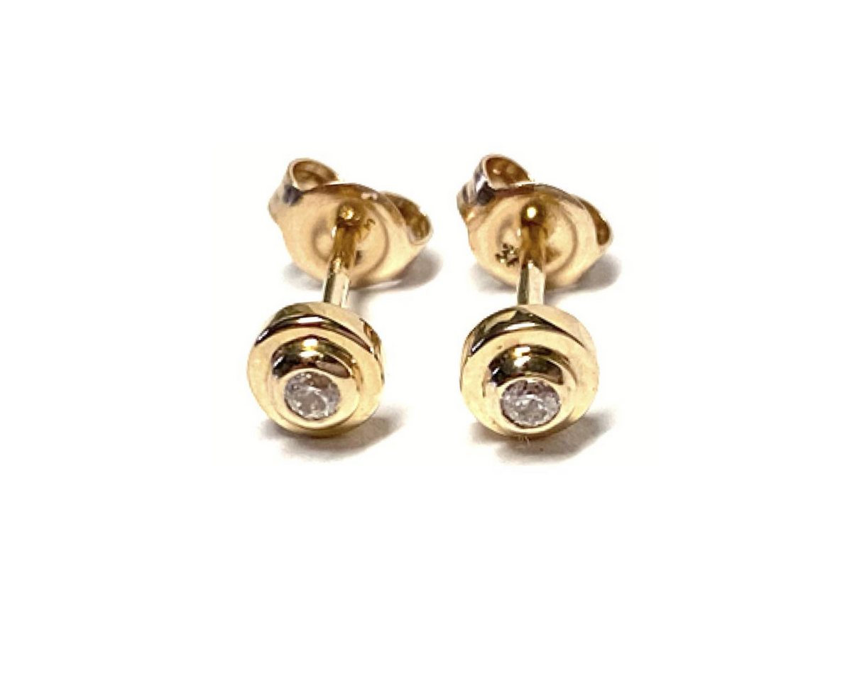 Edelschmiede925 Schmuckset Ohrring 333/- Gelbgold Zirkonia Ohrstecker Gold 5 mm von Edelschmiede925