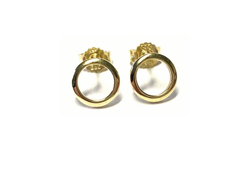 Edelschmiede925 Schmuckset Ohrstecker 333 Gelbgold poliert Kreis modern einfarbig von Edelschmiede925