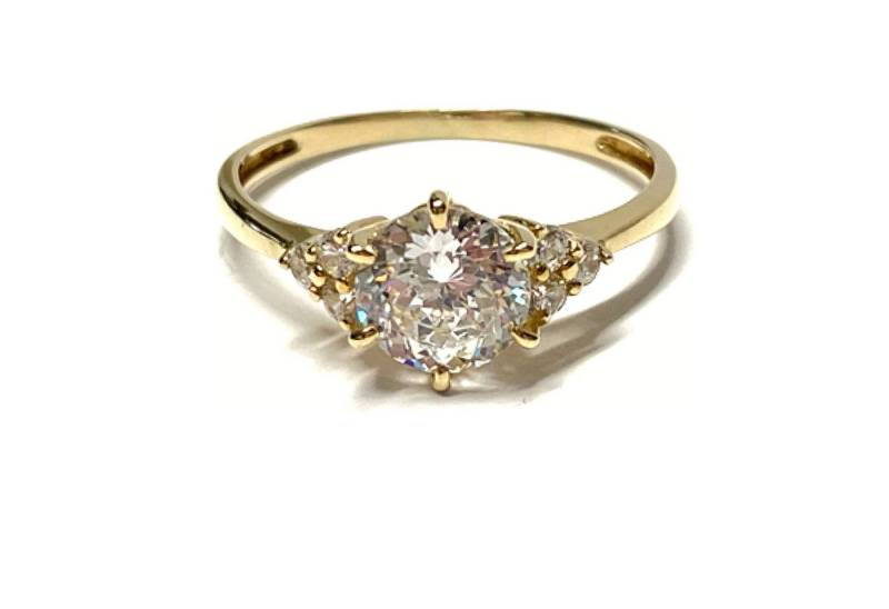 Edelschmiede925 Schmuckset Ring 333/- Gelbgold Zirkonia Glanz Klassiker Schmuckring #57 von Edelschmiede925