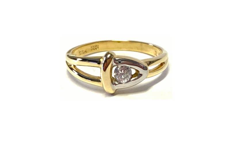Edelschmiede925 Schmuckset Ring 333/- Gelbgold Zirkonia Schmuckring bicolor #54 von Edelschmiede925