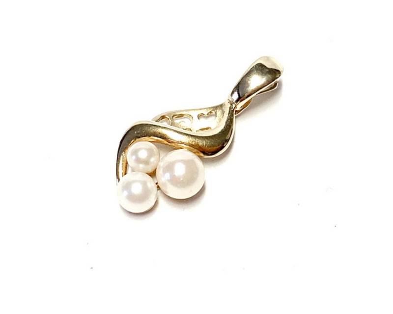 Edelschmiede925 Schmuckset herrlicher Perlenschmuck Clipanhänger in 333/- Gelbgold von Edelschmiede925