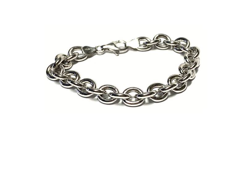 Edelschmiede925 Silberkette Armband 925/- Sterling Silber rhod massiv glanz schwer Rundanker 21cm von Edelschmiede925