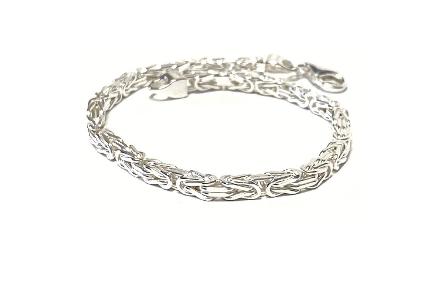 Edelschmiede925 Silberkette Armband 925 Silber Königskette vierkant massiv 3,3x3,3mm 21cm von Edelschmiede925