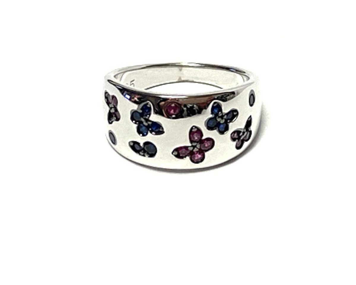 Edelschmiede925 Silberring Bandring 925/- Silber rhodiniert Zirkonia farbig Schmetterlinge #54 Edelschmiede925 Silberring Bandring 925/- Silber rhodiniert Zirkonia farbig Schmetterlinge #54 von Edelschmiede925