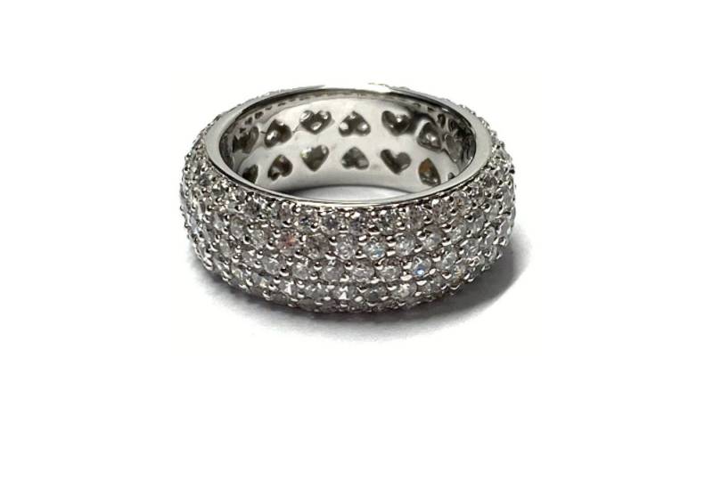 Edelschmiede925 Silberring Bandring 925 Silber rhodiniert Zirkonia 8,5mm Silberring Ring #54 von Edelschmiede925