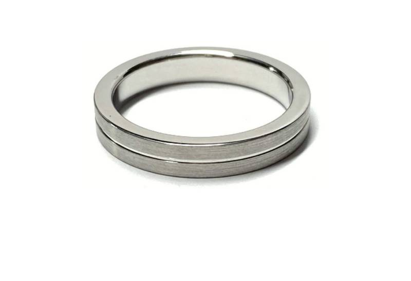 Edelschmiede925 Silberring Bandring 925 Silber rhodiniert matt 4mm breit Silberring #62 von Edelschmiede925