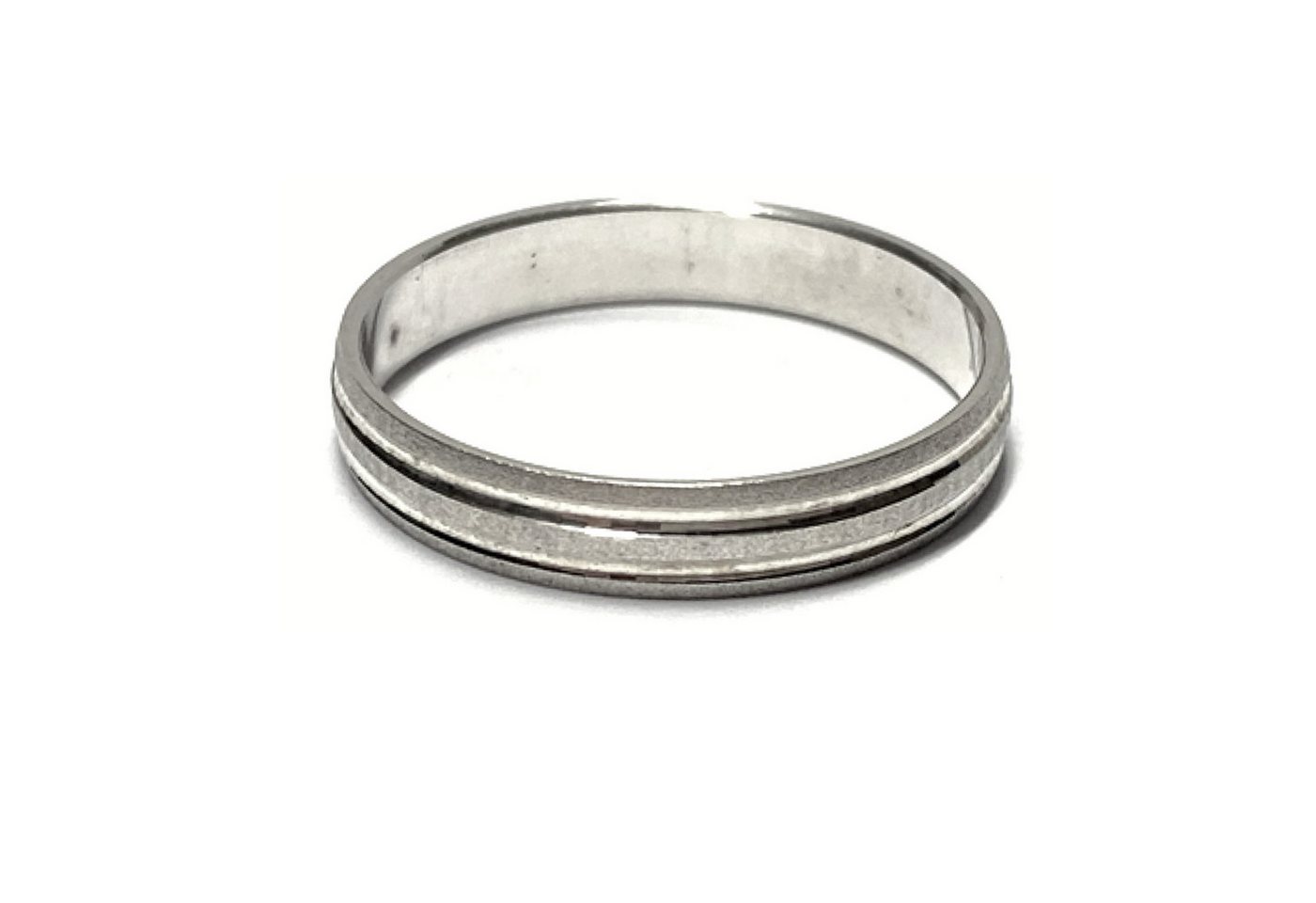Edelschmiede925 Silberring Bandring 925 Silber rhodiniert matt 4mm breit Silberring #64 von Edelschmiede925