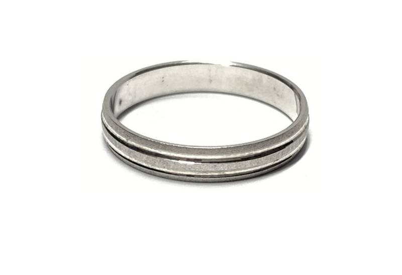 Edelschmiede925 Silberring Bandring 925 Silber rhodiniert matt 4mm breit Silberring #64 von Edelschmiede925