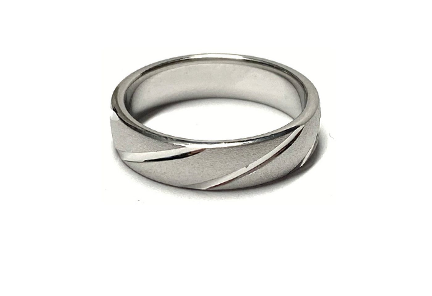 Edelschmiede925 Silberring Bandring 925 Silber rhodiniert teilweise matt 5mm breit Silberring #64 Edelschmiede925 Silberring Bandring 925 Silber rhodiniert teilweise matt 5mm breit Silberring #64 von Edelschmiede925