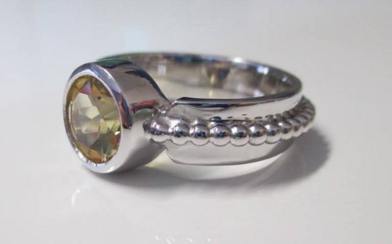 Edelschmiede925 Silberring Edelschmiede925 Silber Ring mit facettiertem Citrin u Kugelmotiv von Edelschmiede925
