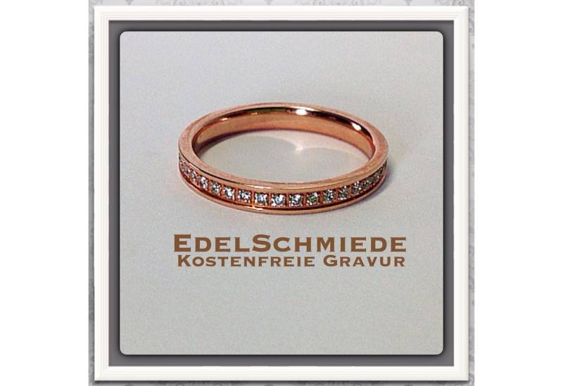 Edelschmiede925 Silberring 925 rosé vergoldet Zirkonia Eternity Vorsteckring von Edelschmiede925