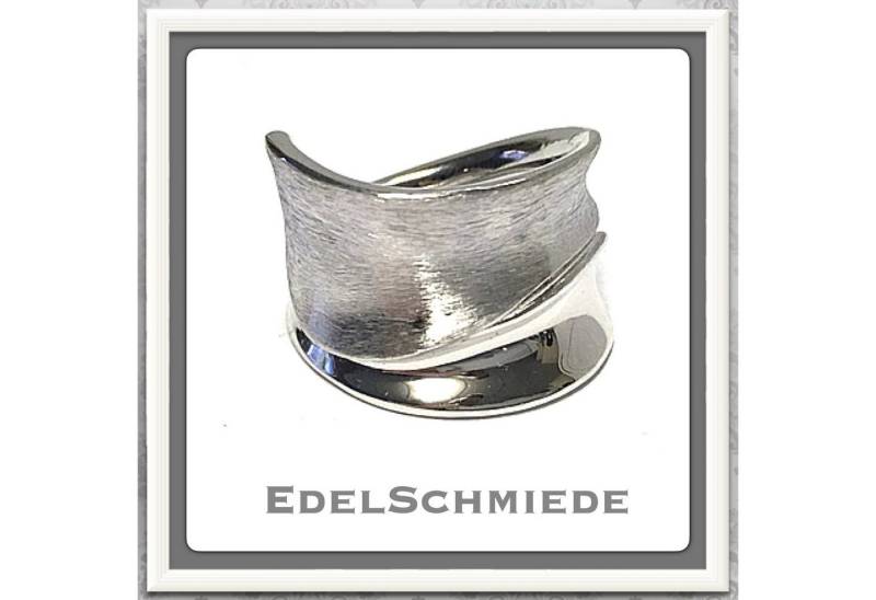 Edelschmiede925 Silberring breiter Silberring 925 teilweise mattiert Ringgröße56 von Edelschmiede925