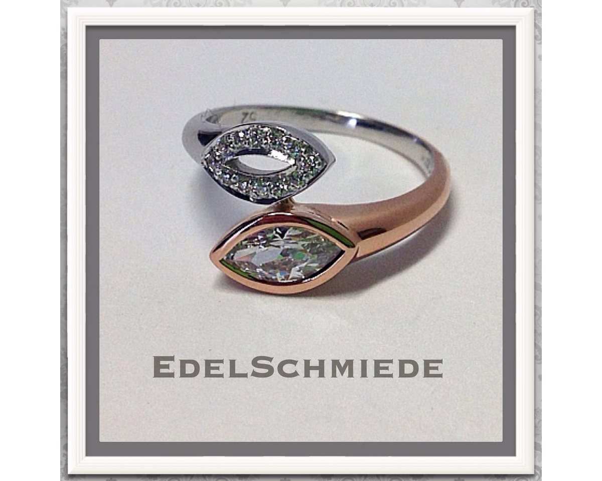 Edelschmiede925 Silberring eleganter925 teilw. roséverg. m Zirk. von Edelschmiede925