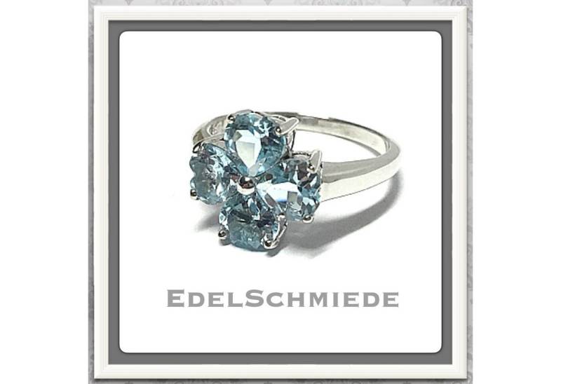 Edelschmiede925 Silberring Edelschmiede925 feiner Ring in 925/- Sterling Silber mit Blautopas von Edelschmiede925