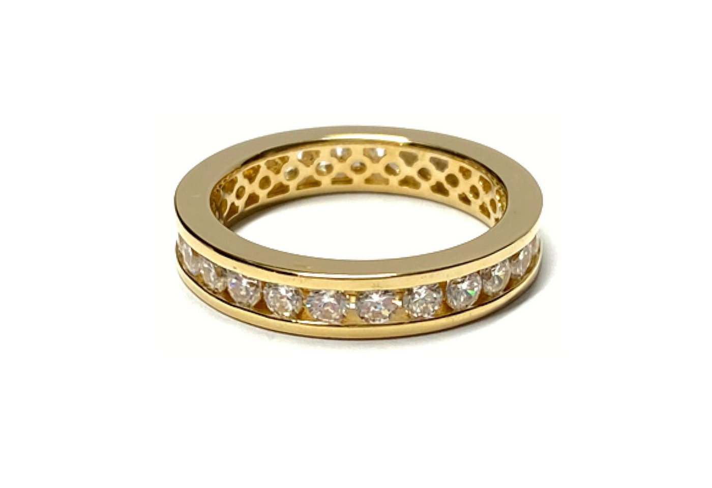 Edelschmiede925 Silberring Ring 333/- umlaufend Zirkonia Eternitiy Bandring Vorsteckring #56 von Edelschmiede925