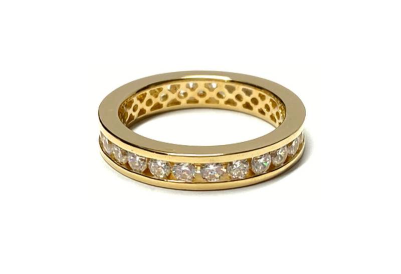 Edelschmiede925 Silberring Ring 333/- umlaufend Zirkonia Eternitiy Bandring Vorsteckring #56 von Edelschmiede925