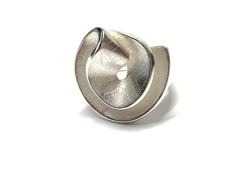 Edelschmiede925 Silberring Ring 925 Silber teilweise mattiert massiv Schmuckring #55 von Edelschmiede925