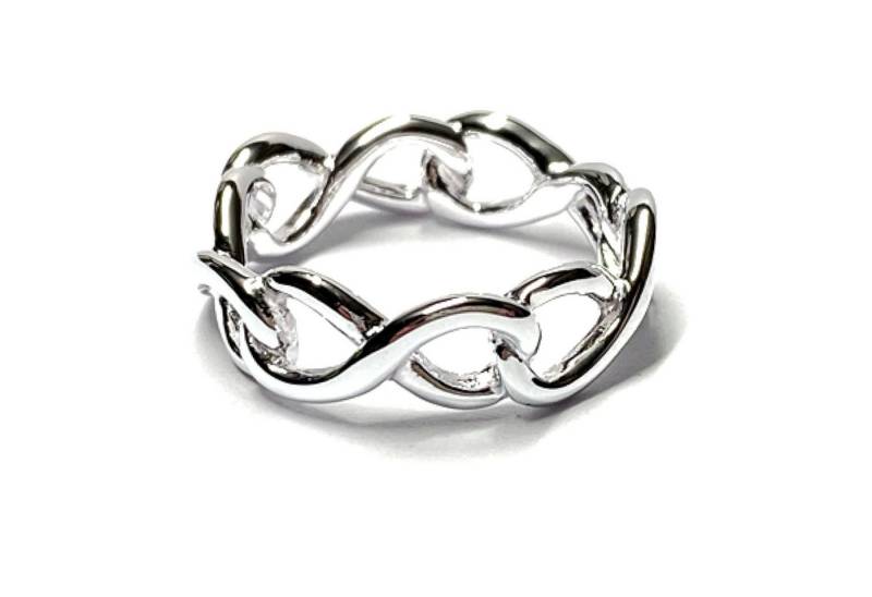Edelschmiede925 Silberring Ring 925 Unendlichkeitsachten umlaufend massiv #59 von Edelschmiede925